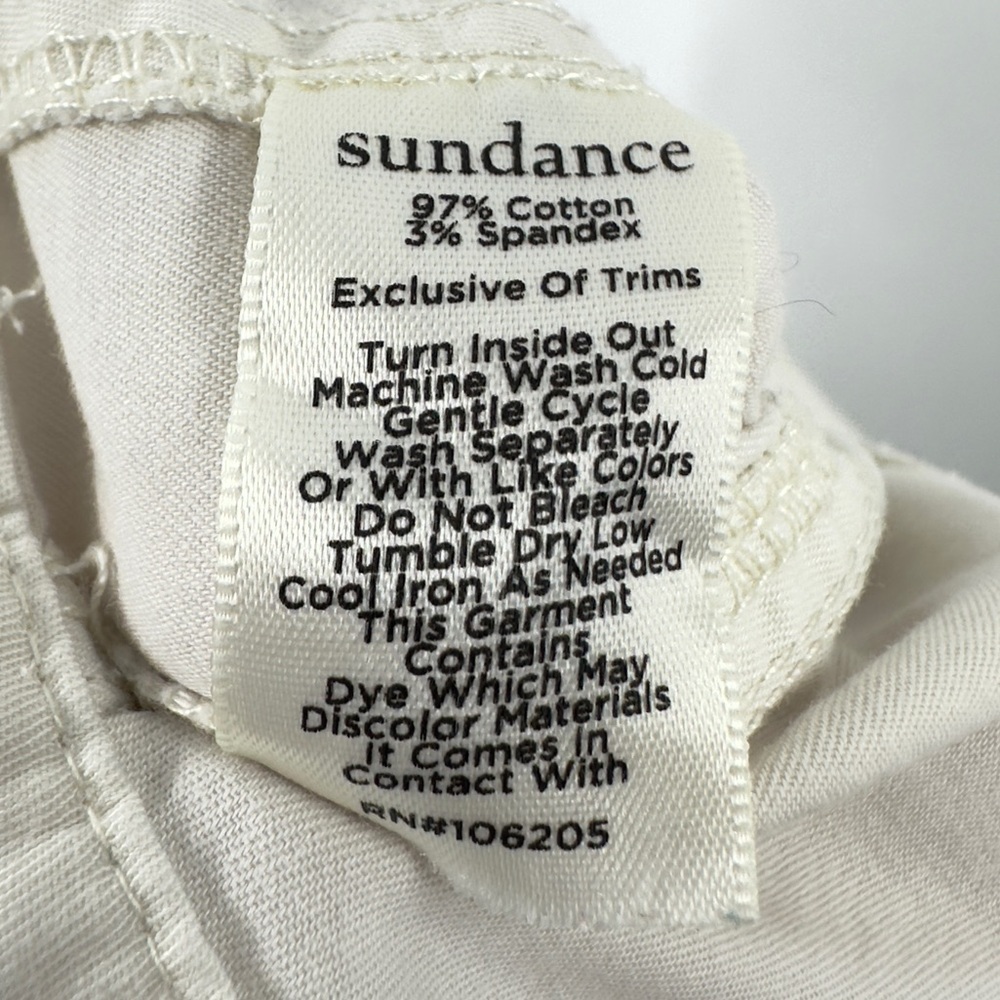 Sundance Floral Embroidered Cargo Pants Womens 4 Boho Utility Casual Stretch - Picture 7 of 11